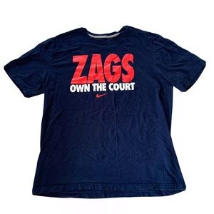 Nike Zags Own The Court Blue Sport T-Shirt Mens XL